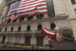 Still shot from the movie: Capitalism - A Love Story.