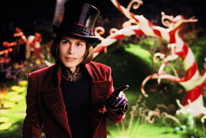 Still shot from the movie: Charlie and the Chocolate Factory.