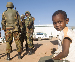 Still shot from the movie: Darfur Now.
