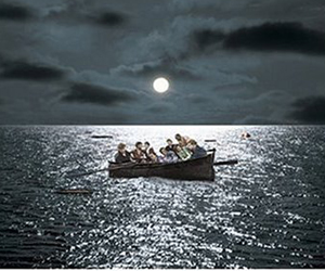 Still shot from the movie: Lifeboat.