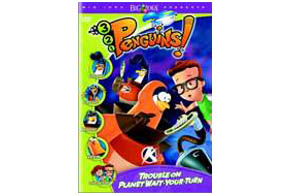 Still shot from the movie: 3 2 1 Penguins—Trouble on Planet Wait-Your-Turn.