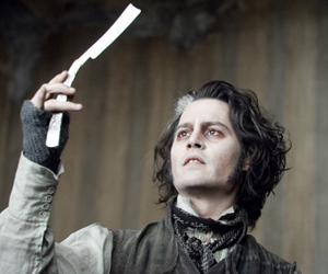 Still shot from the movie: Sweeney Todd: The Demon Barber of Fleet Street.